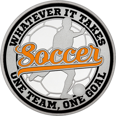 Orange "Soccer" with Black Outer Circular Borders
